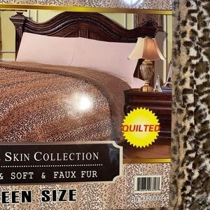 $198 New! Bella Home Luxury Soft Faux Fur Queen Blanket / Throw 3 Pc. Set